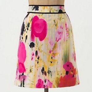 Anthropologie Rain Poppy Skirt